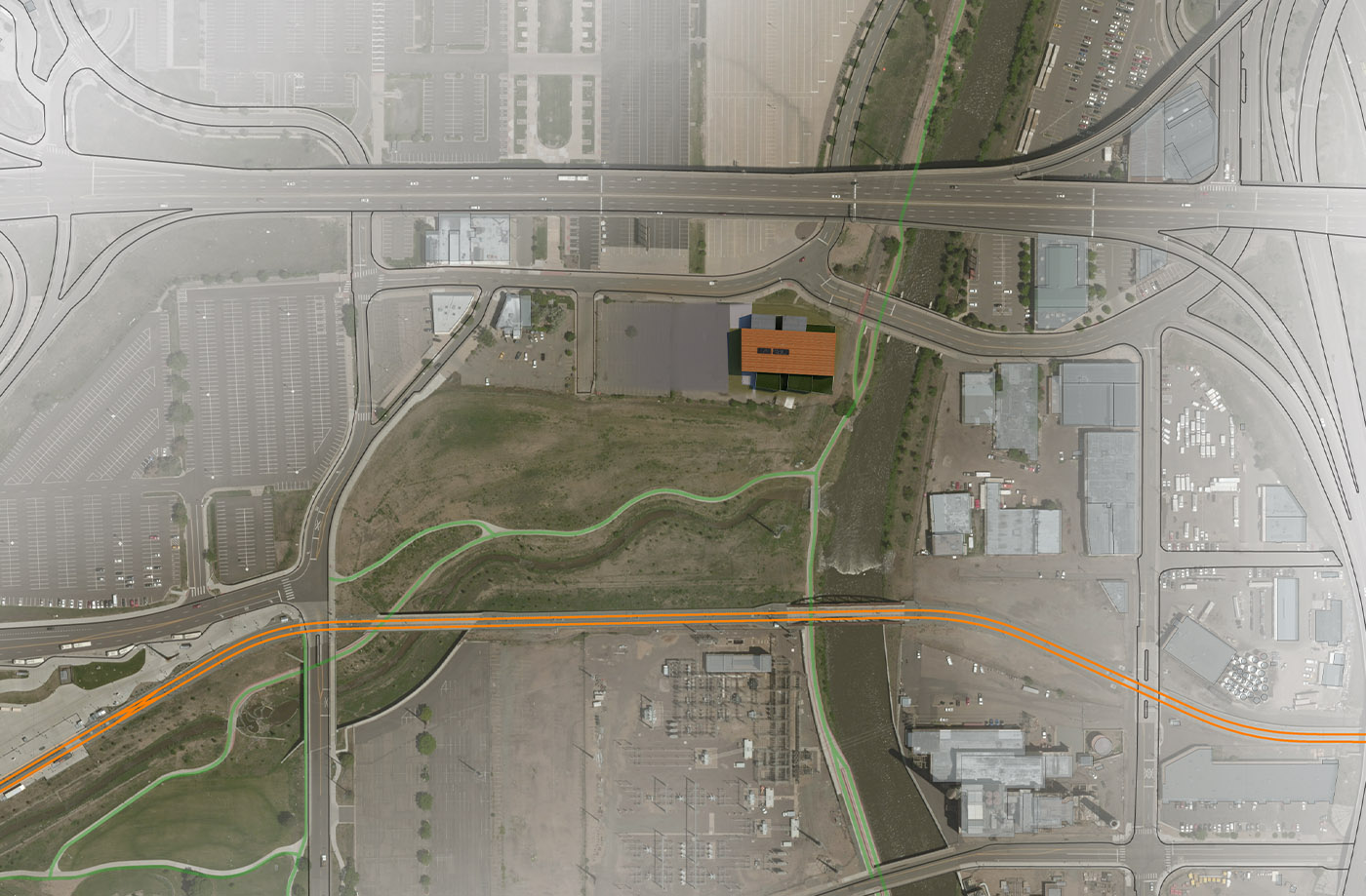 Omnia Learning Center aerial rendering of site
